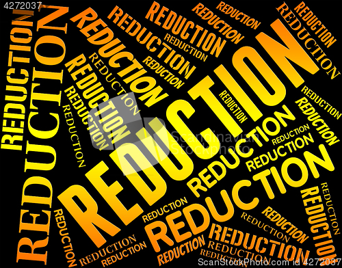 Image of Reduction Word Indicates Less Sale And Promo