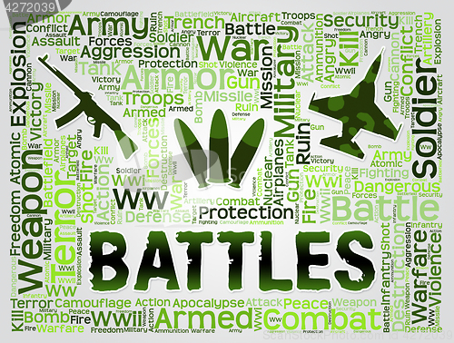 Image of Battles Words Represents Military Action And Affray