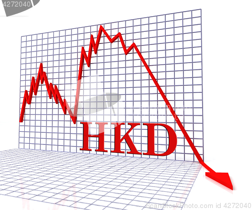 Image of Hkd Graph Negative Means Hong Kong Dollar And Coinage 3d Renderi