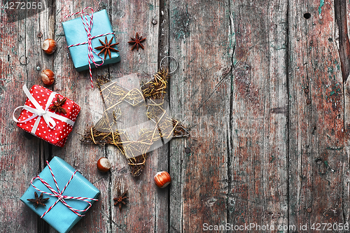 Image of Box with Christmas gifts