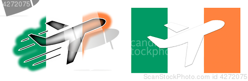 Image of Nation flag - Airplane isolated - Ireland