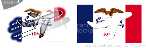 Image of Nation flag - Airplane isolated - Iowa