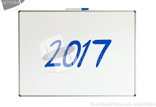 Image of 2017, message on whiteboard