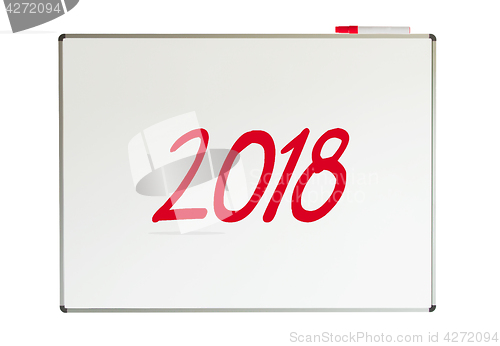 Image of 2018, message on whiteboard