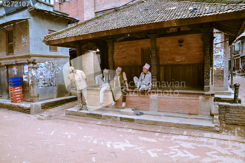 Image of Talking men in Nepal