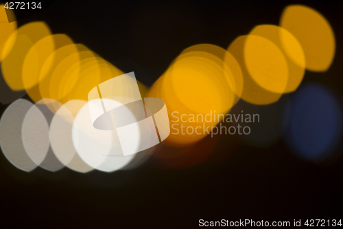 Image of Colorful bokeh on black background