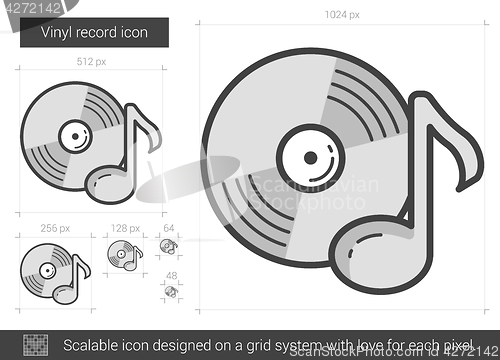 Image of Vinyl record line icon.