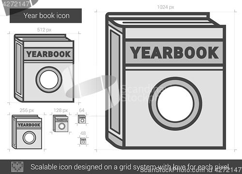 Image of Year book line icon.