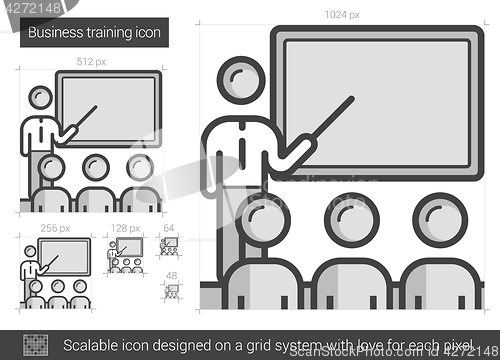 Image of Business training line icon.
