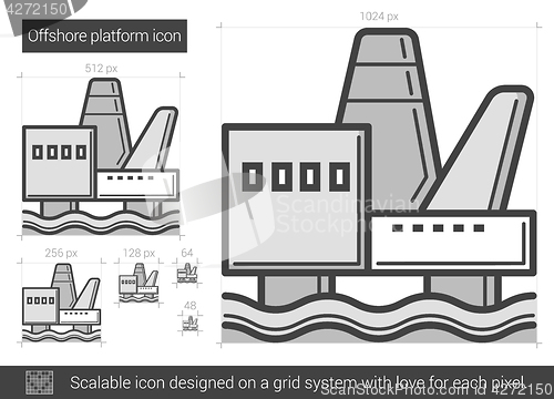 Image of Offshore platform line icon.