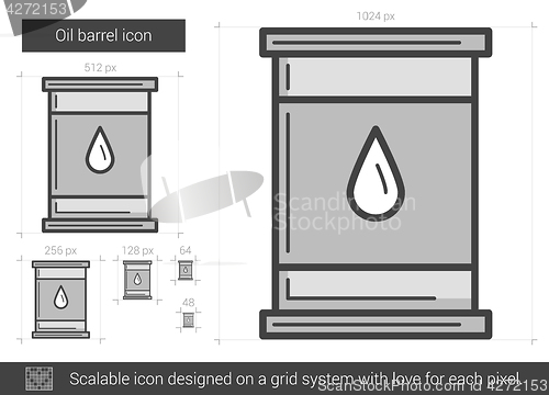 Image of Oil barrel line icon.