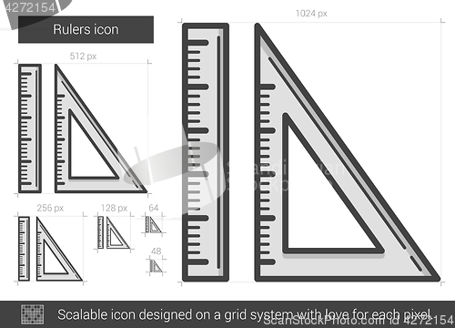 Image of Rulers line icon.