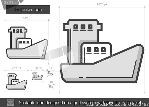 Image of Oil tanker line icon.