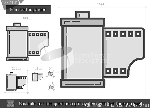 Image of Film cartridge line icon.