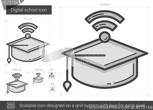 Image of Digital school line icon.