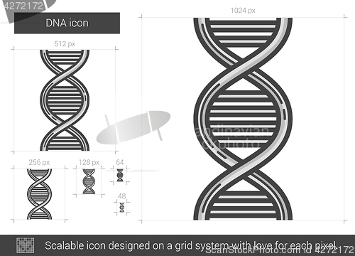 Image of DNA line icon.