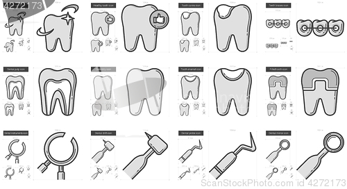 Image of Stomatology line icon set.