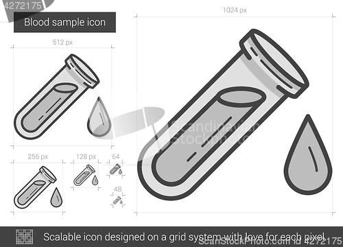 Image of Blood sample line icon.