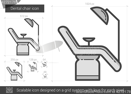 Image of Dental chair line icon.