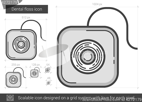 Image of Dental floss line icon.