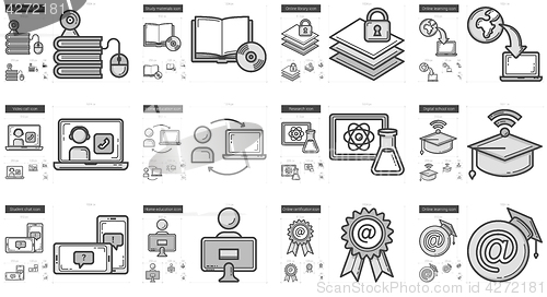 Image of Education line icon set.