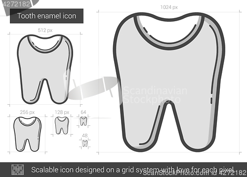 Image of Tooth enamel line icon.