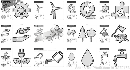 Image of Ecology line icon set.