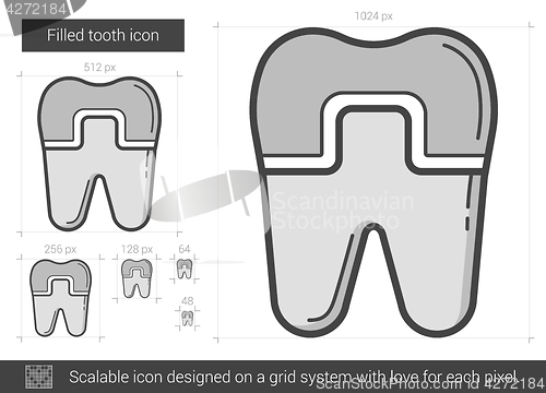 Image of Filled tooth line icon.