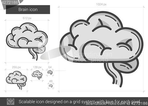 Image of Brain line icon.
