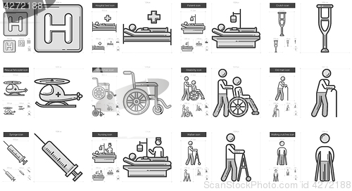 Image of Medicine line icon set.