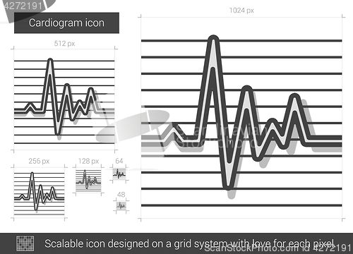 Image of Cardiogram line icon.