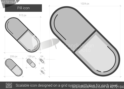 Image of Pill line icon.