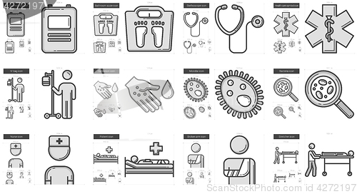 Image of Medicine line icon set.