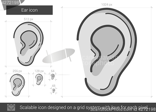 Image of Ear line icon.