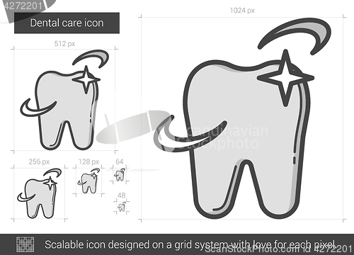 Image of Dental care line icon.