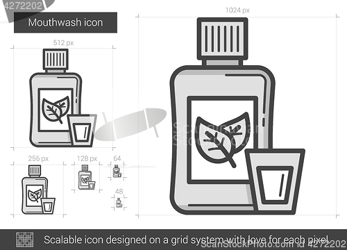 Image of Mouthwash line icon.