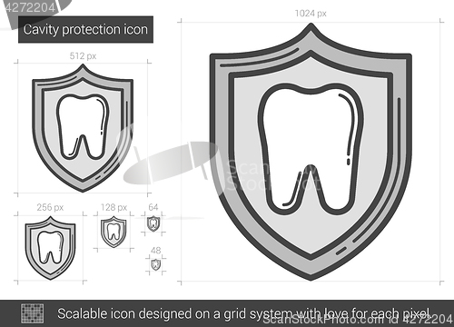 Image of Cavity protection line icon.