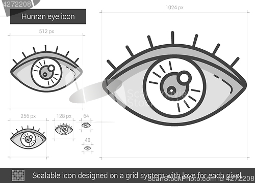 Image of Human eye line icon.