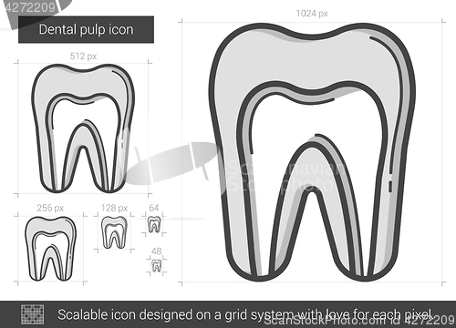 Image of Dental pulp line icon.