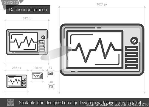 Image of Cardio monitor line icon.