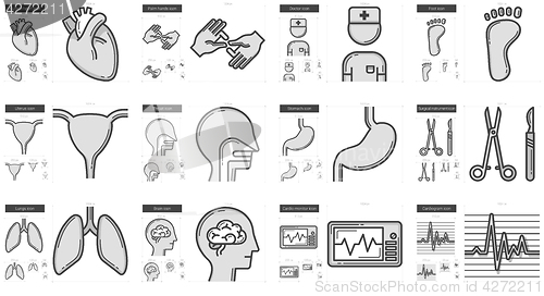 Image of Medicine line icon set.