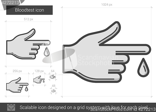 Image of Blood test line icon.