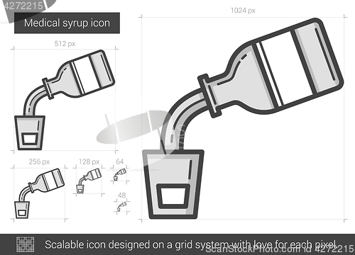 Image of Medical syrup line icon.