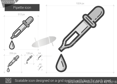 Image of Pipette line icon.