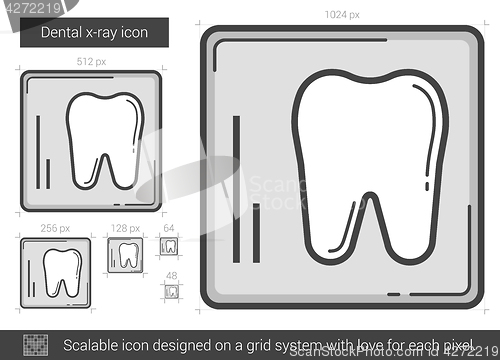 Image of Dental x-ray line icon.