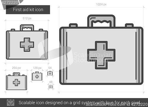 Image of First aid kit line icon.