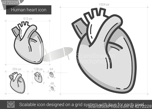 Image of Human heart line icon.