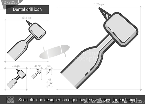 Image of Dental drill line icon.