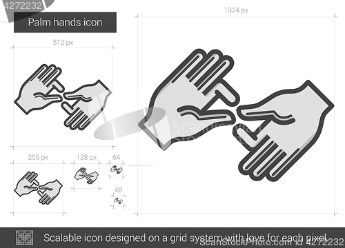 Image of Palm hands line icon.