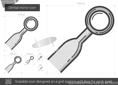 Image of Dental mirror line icon.